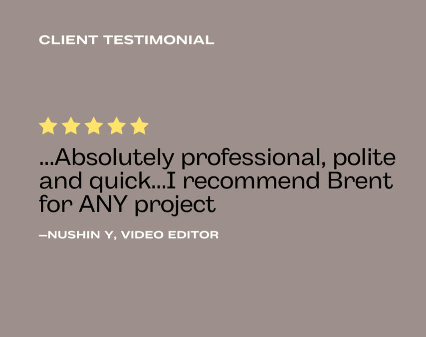 Absolutely professional, polite and quick...I recommend Brent for ANY project